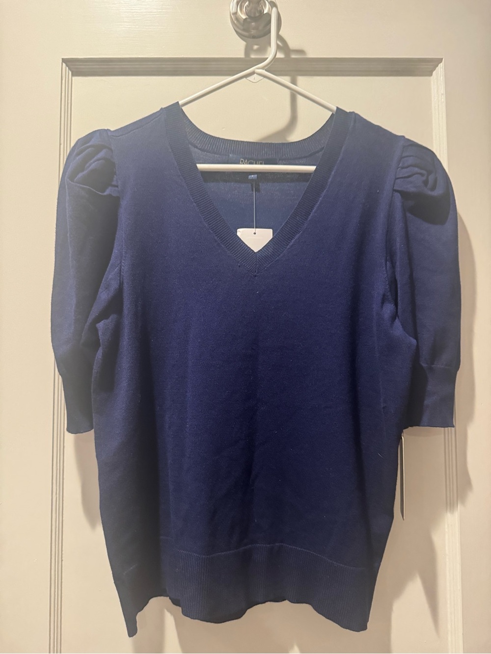 Rachel Deep Navy V-Neck Knit Top